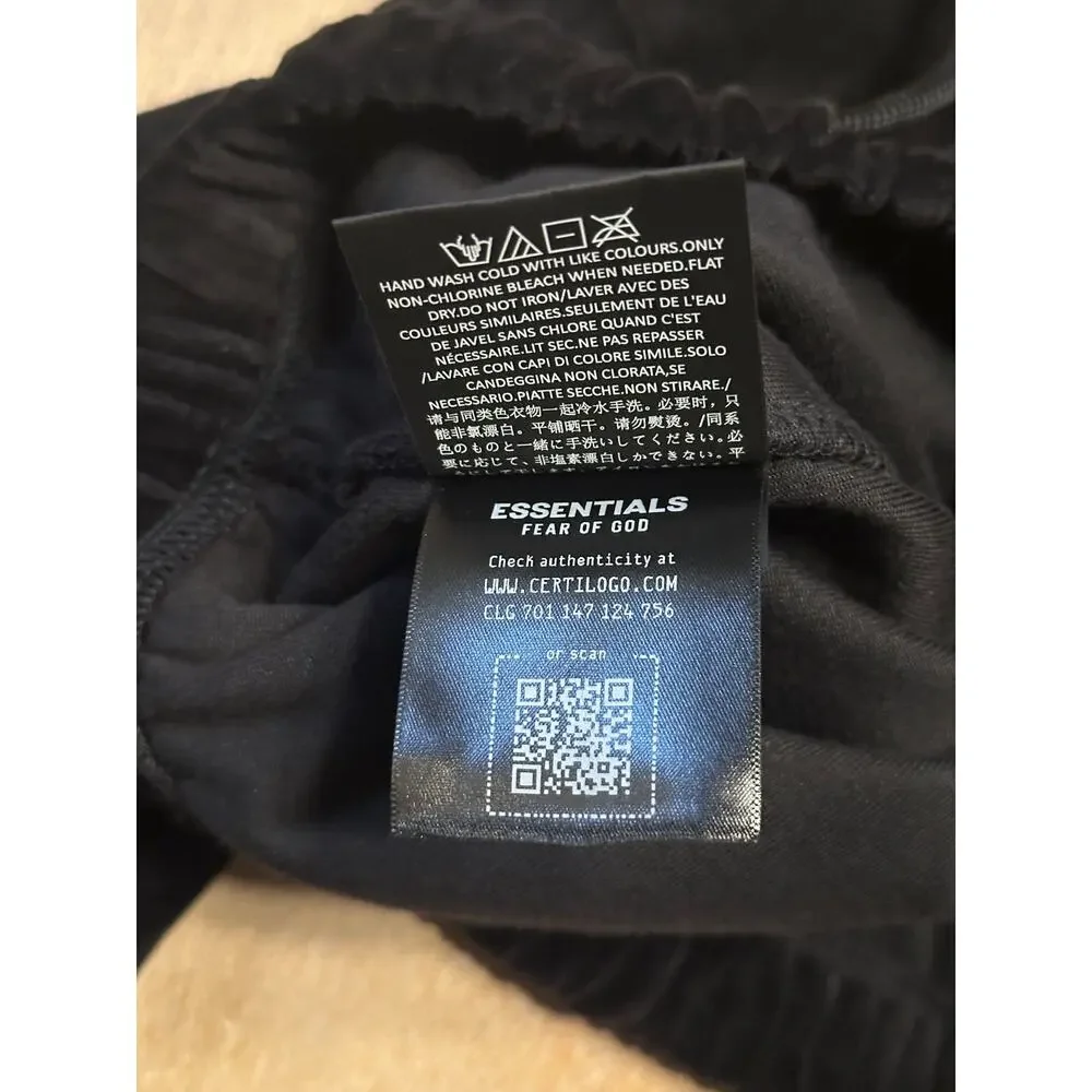 Fear of God ESSENTIALS‎ Vintage Black Velour Flare Sweatpants BLACK Sz 12